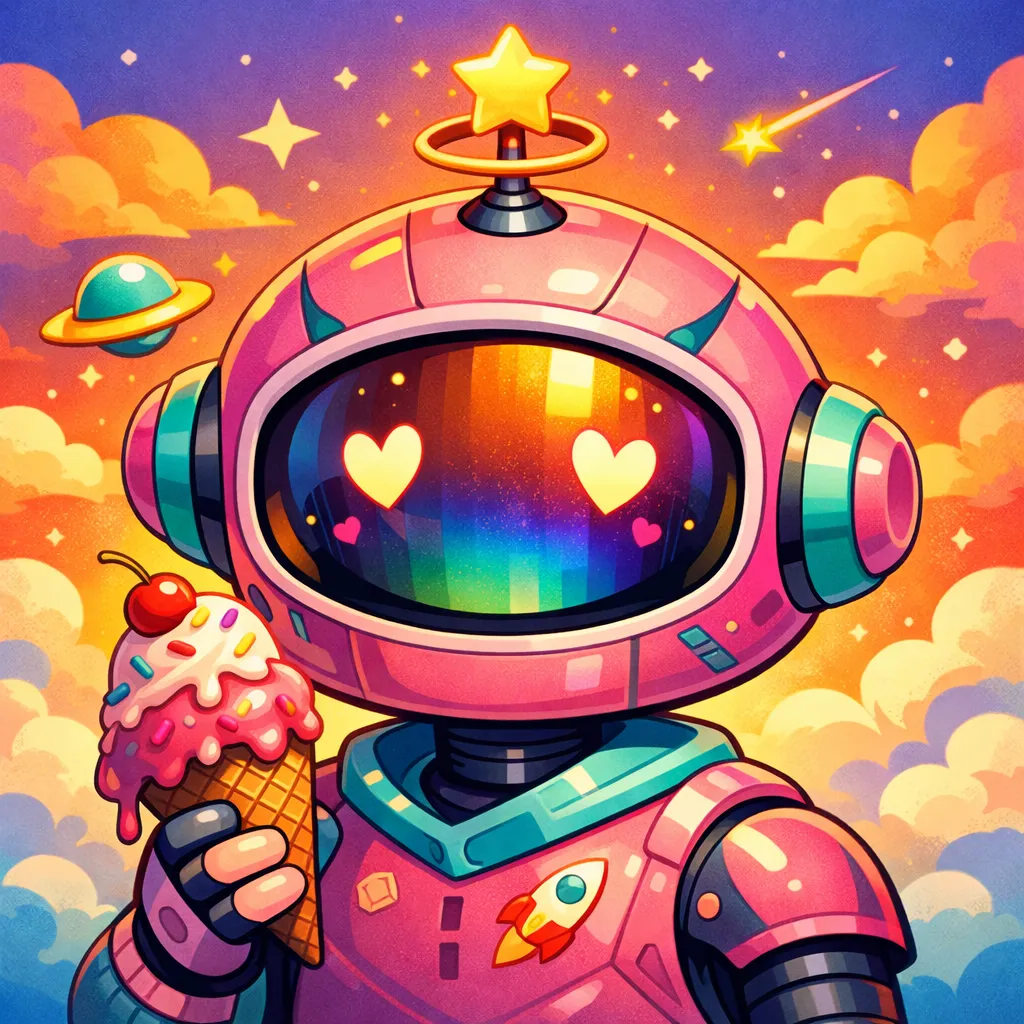 Colorful fantasy creature avatar with vibrant hues and unique features, suitable for a profile picture.